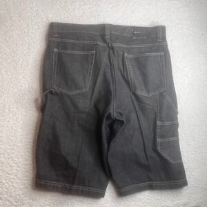 FUBU The Collection Mens Black Denim Carpenter Shorts Size 38 Vintage Streetwear